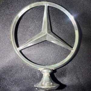 Genuine Mercedes Benz Front Hood Star Emblem Badge Logo Ornament Silver Tone